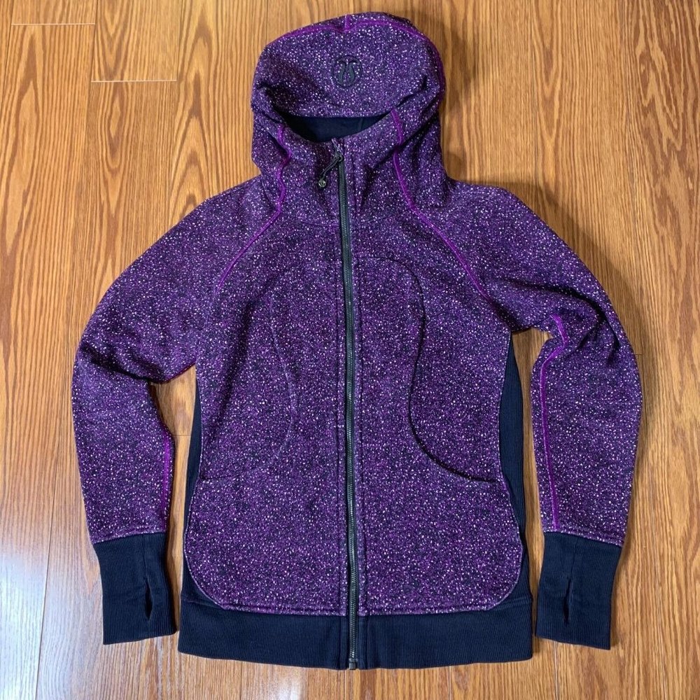 Lululemon‎ Womens 6 Purple Speckled Pattern Full Zip Hoodie